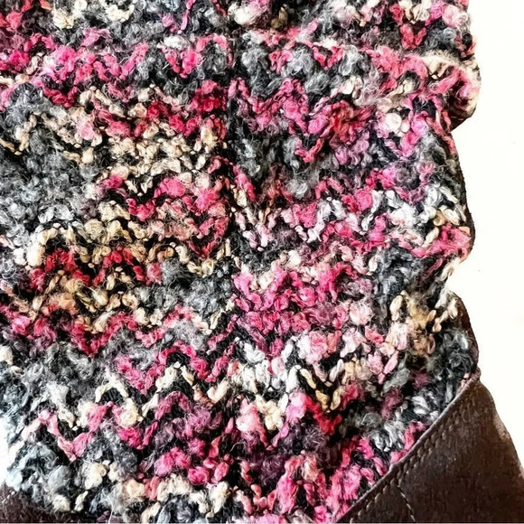 Toms Serra Sweater Boot Slouchy Size 8.5 Brown Suede Chunky Knit‎ Pink Lodgecore - Picture 8 of 10